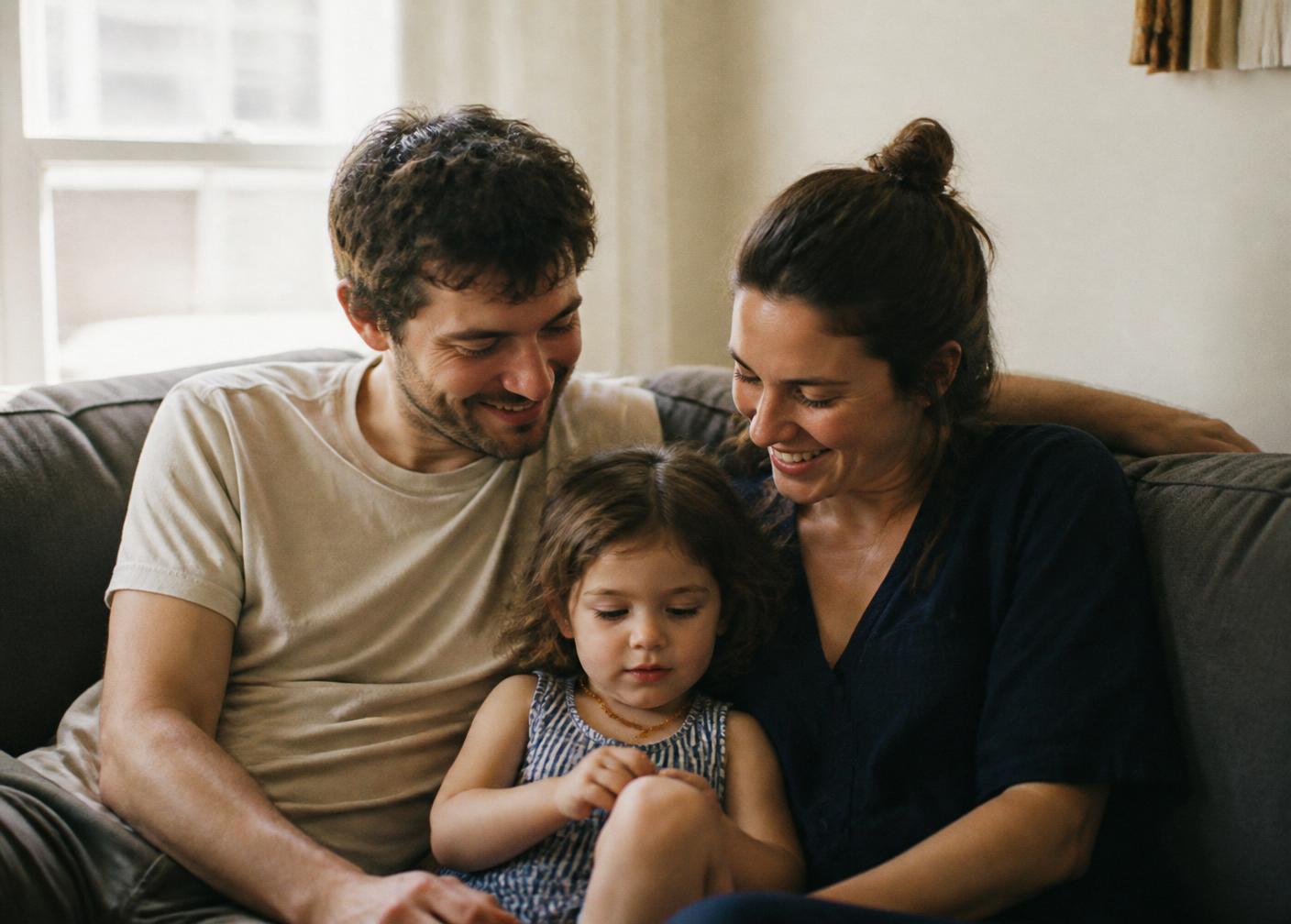 Happy family at home